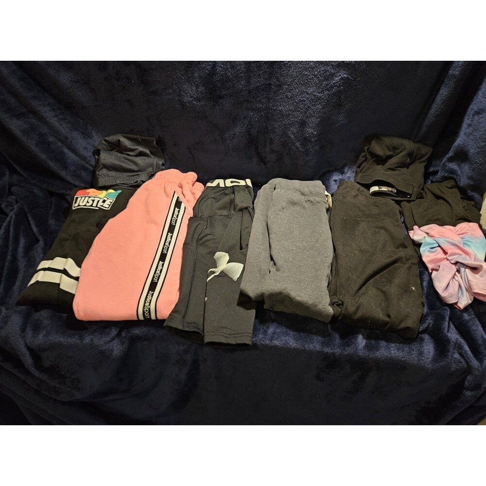 Lot Of  9- Girls Size 7-8 Pants Leggings Joggers Sweats Jeans Athletic Comfy